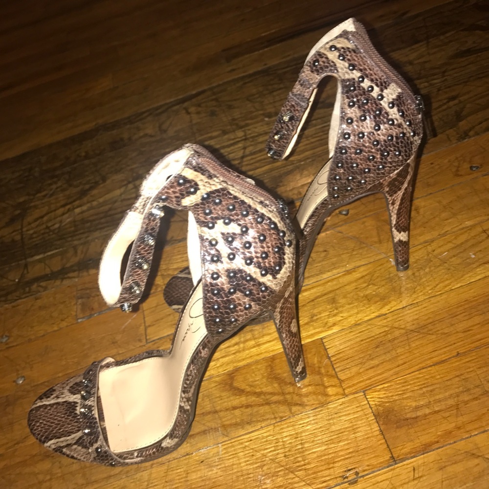 Jessica Simpson Snake Skin Studded Platform Heels